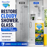 Diamond Luster Hard Water Stain Remover for Glass Shower Doors - Non Abrasive Shower Glass Cleaner for Hard Water Spots, Soap Scum & Calcium Buildup