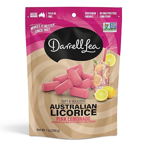 Darrell Lea Soft Australian Licorice, Non-GMO, No Palm Oil, Plant Based, No High Fructose Corn Syrup, Soft & Chewy Licorice Candy, Made in Australia