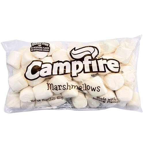 1 lb Large White Marshmallows - Made with Natural Vanilla, No Artificial Flavors - Perfect for S’mores, Baking & Hot Chocolate