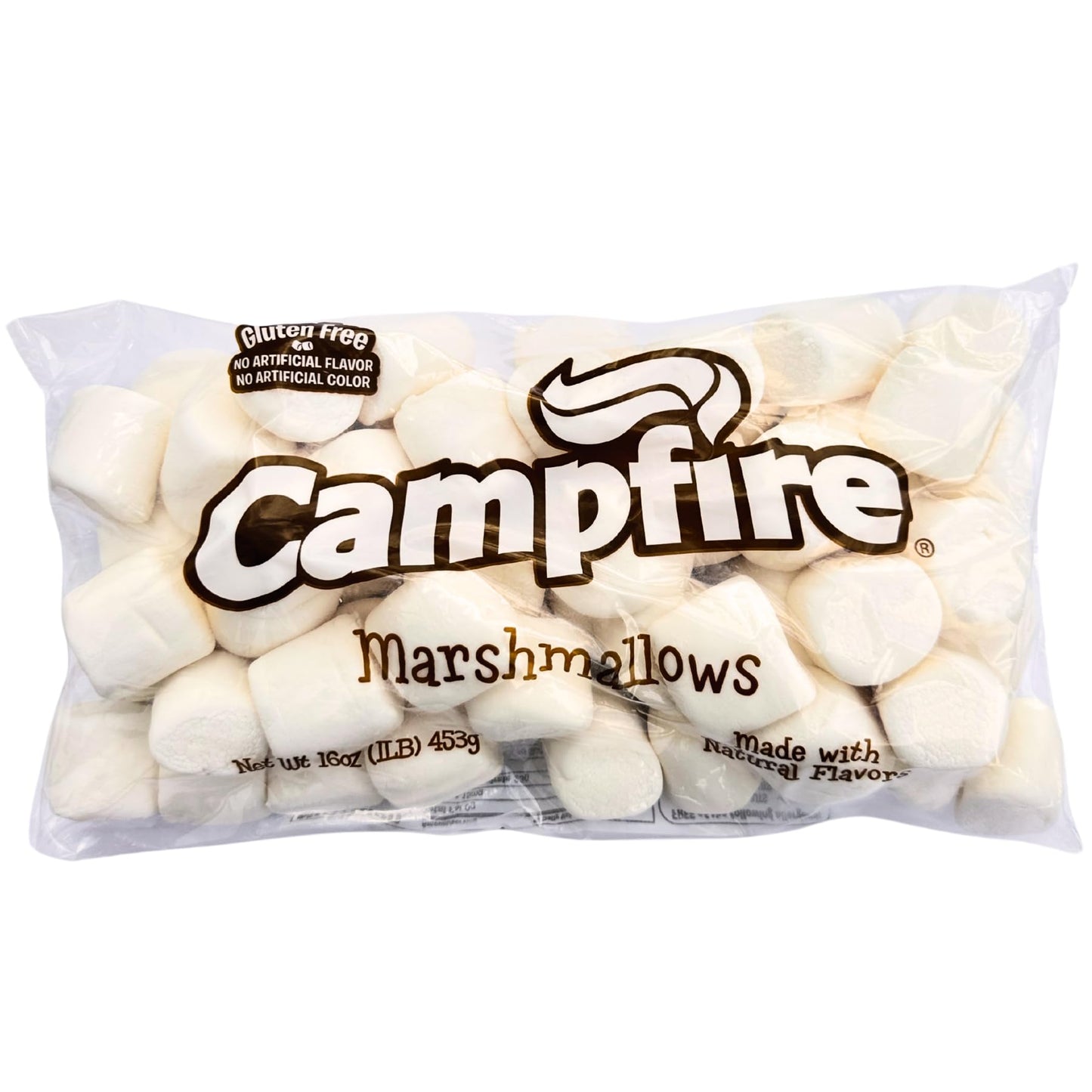 1 lb Large White Marshmallows - Made with Natural Vanilla, No Artificial Flavors - Perfect for S’mores, Baking & Hot Chocolate