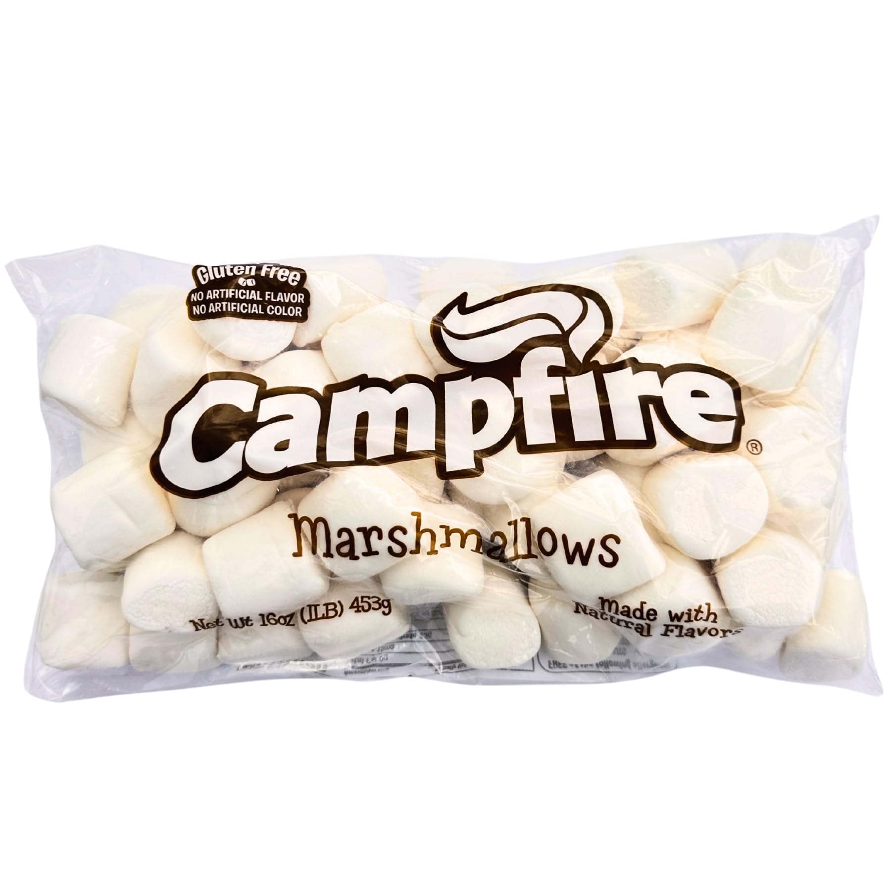 1 lb Large White Marshmallows - Made with Natural Vanilla, No Artificial Flavors - Perfect for S’mores, Baking & Hot Chocolate