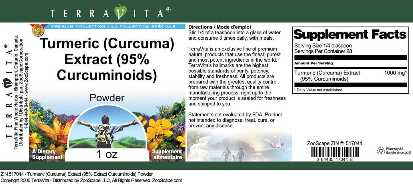Turmeric (Curcuma) Extract (95% Curcuminoids) Powder (1 oz, ZIN: 517044) - 3 Pack