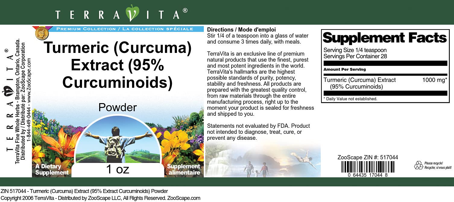 Turmeric (Curcuma) Extract (95% Curcuminoids) Powder (1 oz, ZIN: 517044) - 3 Pack