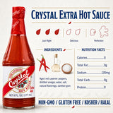 Crystal Hot Sauce & Extra Hot Sauce Combo 6 oz - One of Each, One Original and One Extra Hot Louisiana Cayenne Pepper Sauce, Bold Flavor and Fiery