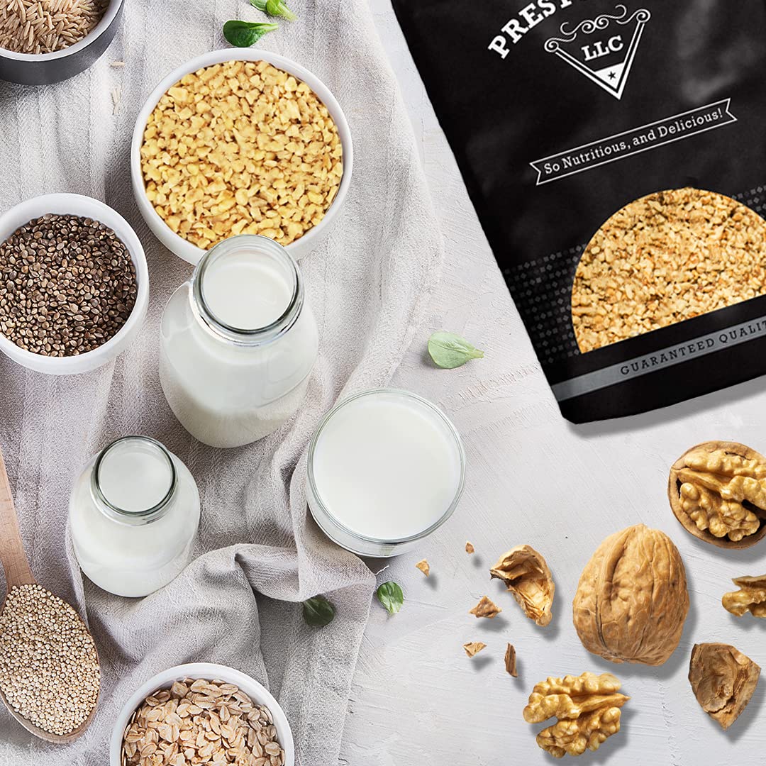Walnuts, Fresh" Raw light Small Chopped California, healthy snack, perfection, vegan, high protein, Packed in a 5 lbs. (80 oz.) resealable pouch bag