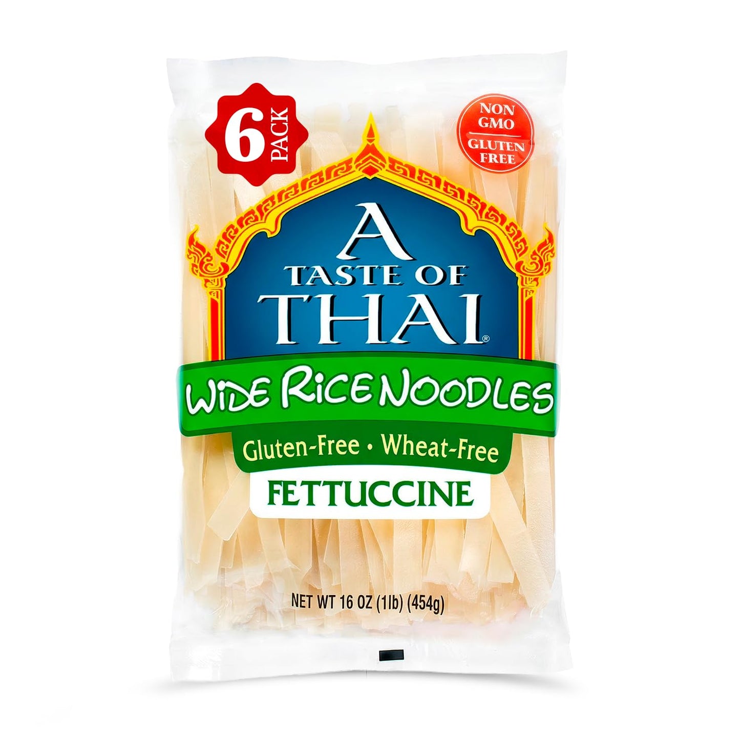 A Taste of Thai Fettuccine Rice Noodles (Straight Cut)| Restaurant-Quality Thai Flavor in Minutes | Vegan, Gluten-Free,Wheat Free, Non-GMO| Perfect