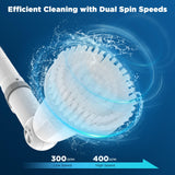 Electric Spin Scrubber, 2024 Upgraded Bathroom Cleaner, Power Shower Cleaning Brush with Extendable Handle & 4 Brush Heads, Dual Speed & USB-C