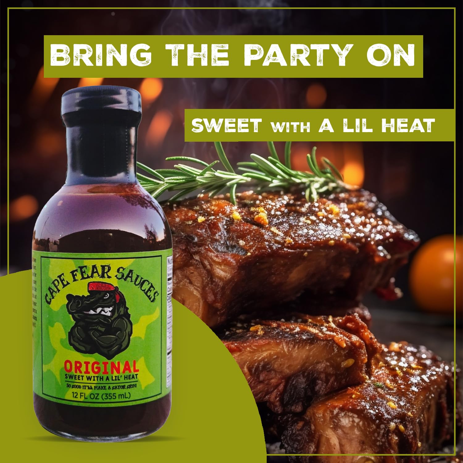 Cape Fear Sauces Original Barbecue Sauce, Natural BBQ Sauce for Chicken Wings, BBQ Chicken, Ribs & Meats, Sweet & Mild BBQ Sauces for Perfect Grilling