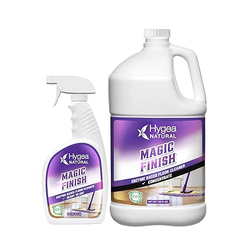 Hygea Natural Magic Finish Enzyme-Based Floor Cleaner - Clean Formula - Removes Grease Buildup in Tile & Grout - for All Hard Floors (Ready to Use