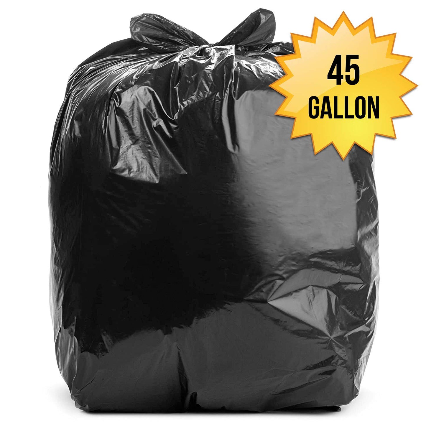 Aluf Plastics 45 Gallon 1.7 MIL (eq) Black Heavy Duty Trash Can Liners - 40" x 47" - Pack of 100 - For Contractor, Industrial, & Commercial