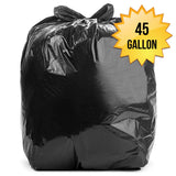 Aluf Plastics 45 Gallon 1.7 MIL (eq) Black Heavy Duty Trash Can Liners - 40" x 47" - Pack of 100 - For Contractor, Industrial, & Commercial