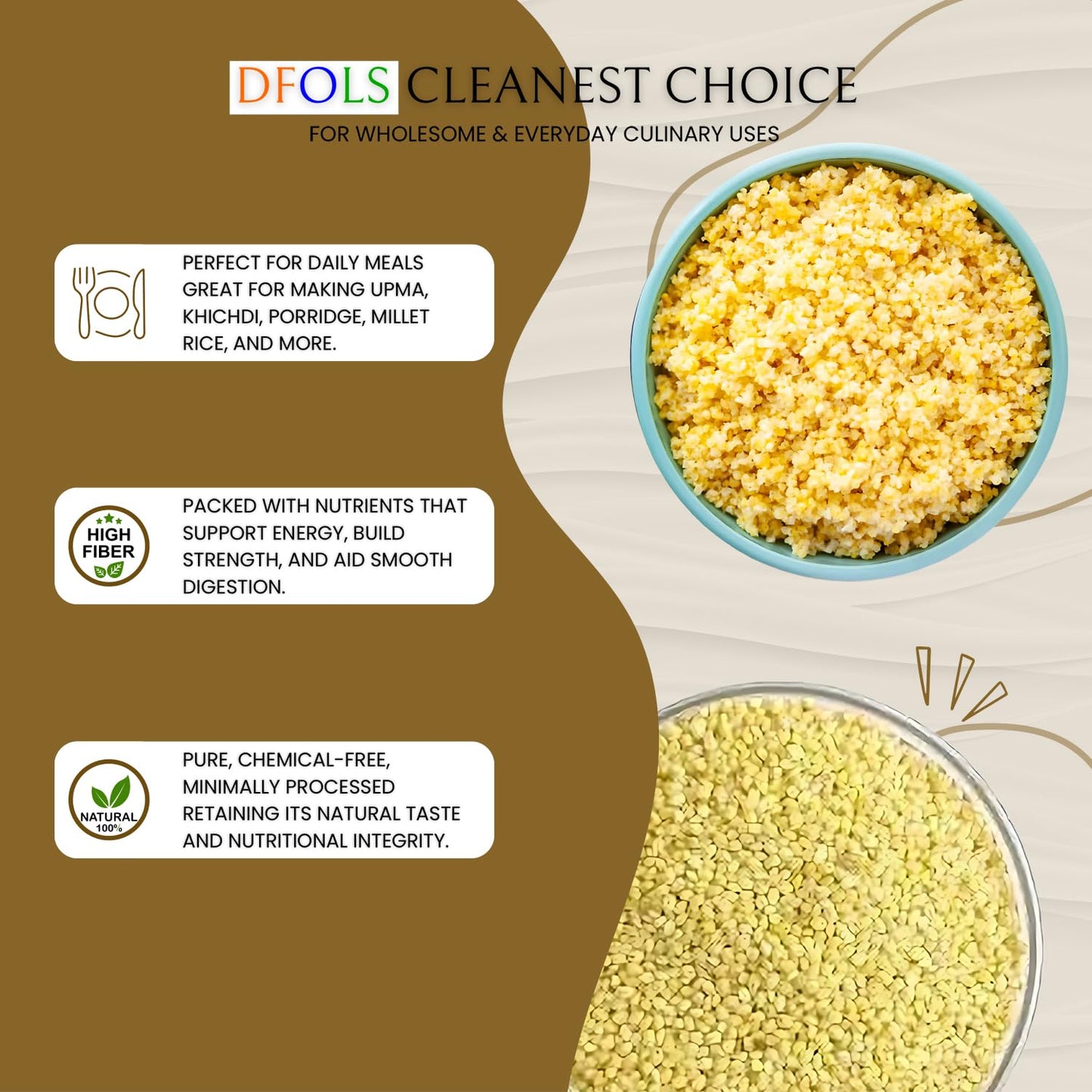 DFOLS Proso Millet Whole Grain Mild Neutral Flavor for Cooking 0.55lb 8.82oz (250g) Premium Quality ???????