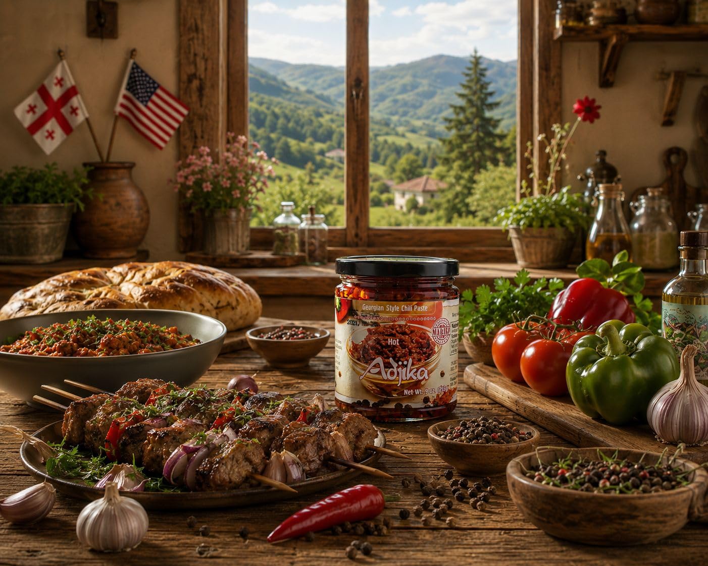 Adjika-Georgian Style Chili Paste (HOT) 1 Jar 9 OZ (255g)