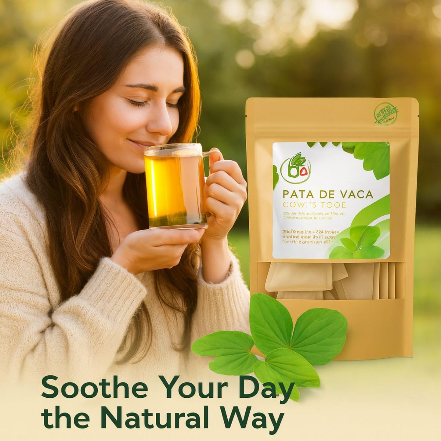Pata de Vaca Tea (Cow’s Foot Tea) - 24 Tea Bags - 100% Natural Herbal Infusion - Organically Grown - Vegan, Non-GMO, Gluten-Free, Caffeine-Free