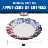 Kingsford Heavy Duty Paper Plates, Patriotic American Flag Disposable Dinner Plates for BBQ Parties, Tailgates, and Outdoor Cookouts, Durable Party
