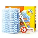 Heavy Duty Duster Refills for Swiffer Duster, 20 Count Duster Refills with 1 Handle, Multisurface 360° Dusters with 4X Microfibers, Unscented