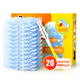 Heavy Duty Duster Refills for Swiffer Duster, 20 Count Duster Refills with 1 Handle, Multisurface 360° Dusters with 4X Microfibers, Unscented