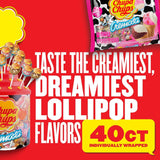 Chupa Chups Cremosa Lollipop Assortment, 2 Ice Cream Flavors, Individually Wrapped Candy for Kids, 10.5 Oz Bag (25 Suckers)