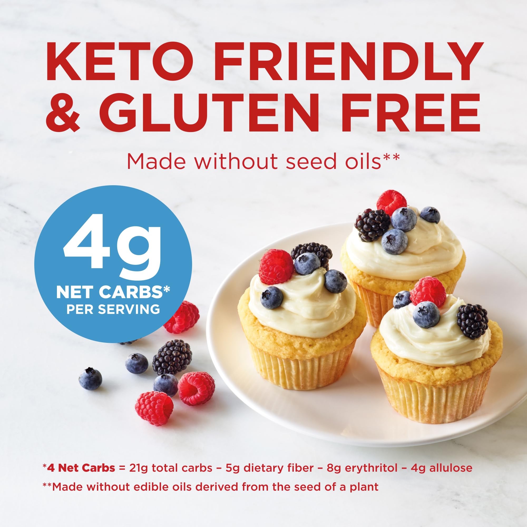 Duncan Hines Keto Friendly Classic Yellow Cake Mix, Zero Added Sugar, Gluten Free, 10.6 oz.