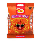 Vero PicaTamarind - Tamarind Flavor Chewy Gummy Treats Coated With Chili Powder & Sugar 100 Pieces (5.15 Oz) - Mexican Candy - Individually Wrapped