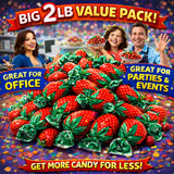 Strawberry Bon Bon Candy | 2 LB Value pack | - Individually Wrapped Fruit Hard Candies with Juicy Center, for Pinata Stuffers, Party Treats & Candy