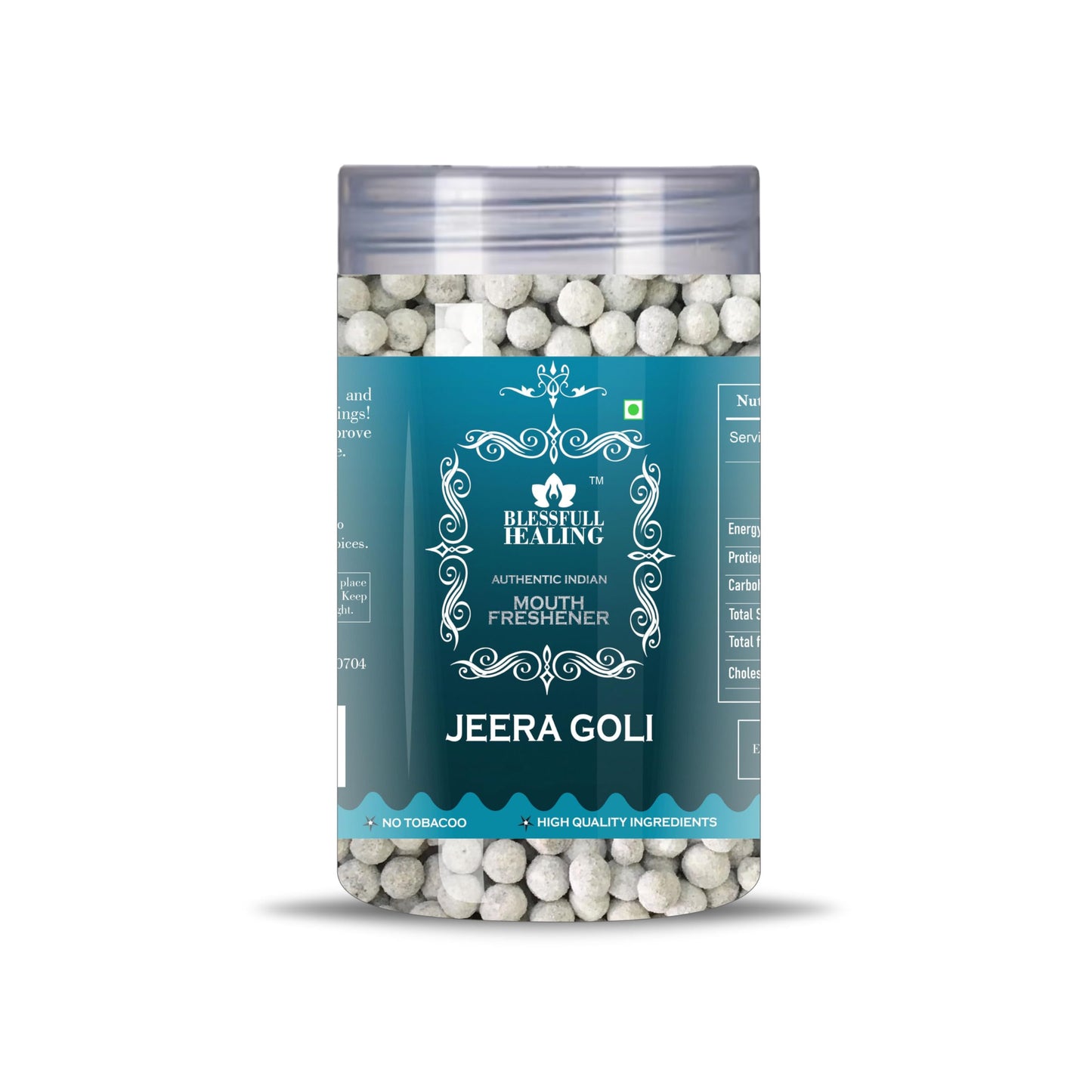 Blessfull Healing Jeera Goli 5 Oz(Ounce) Airtight Container With Spoon