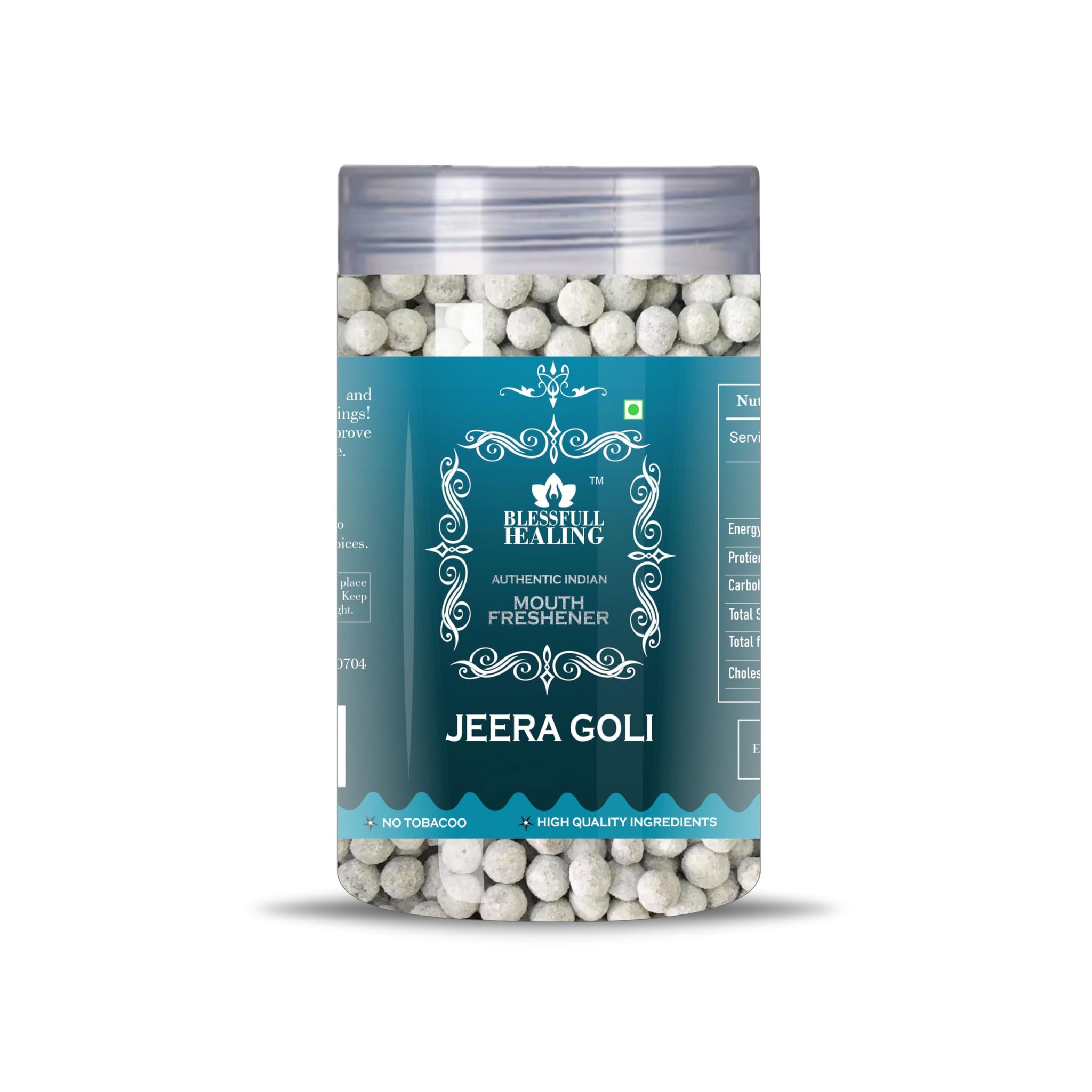 Blessfull Healing Jeera Goli 5 Oz(Ounce) Airtight Container With Spoon
