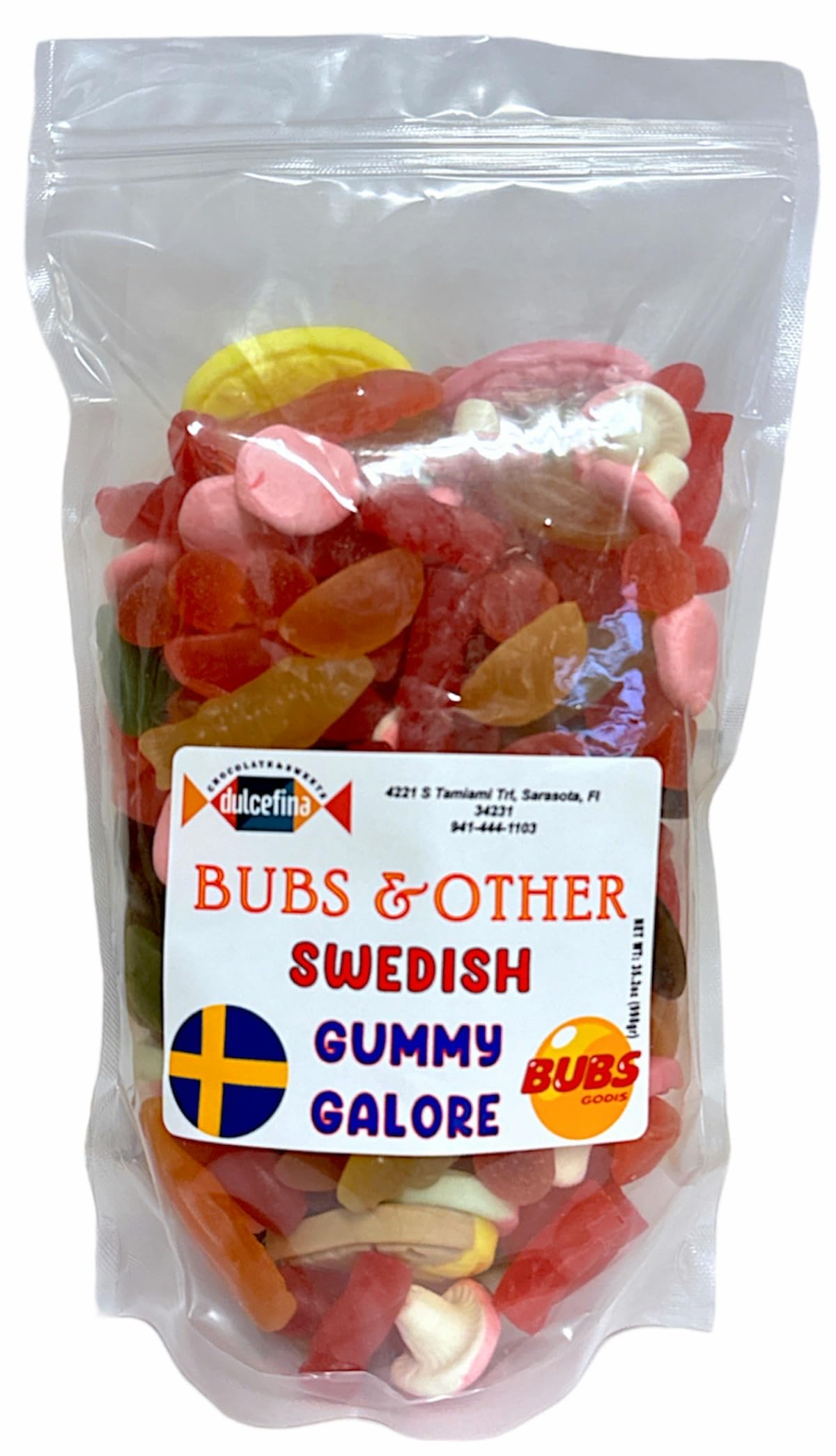 Bubs Godis Gummy and Other Swedish Gummy, Grahns, Aroma and other Sweet and Sour Fruity Gummy Mix 2lb (32oz)