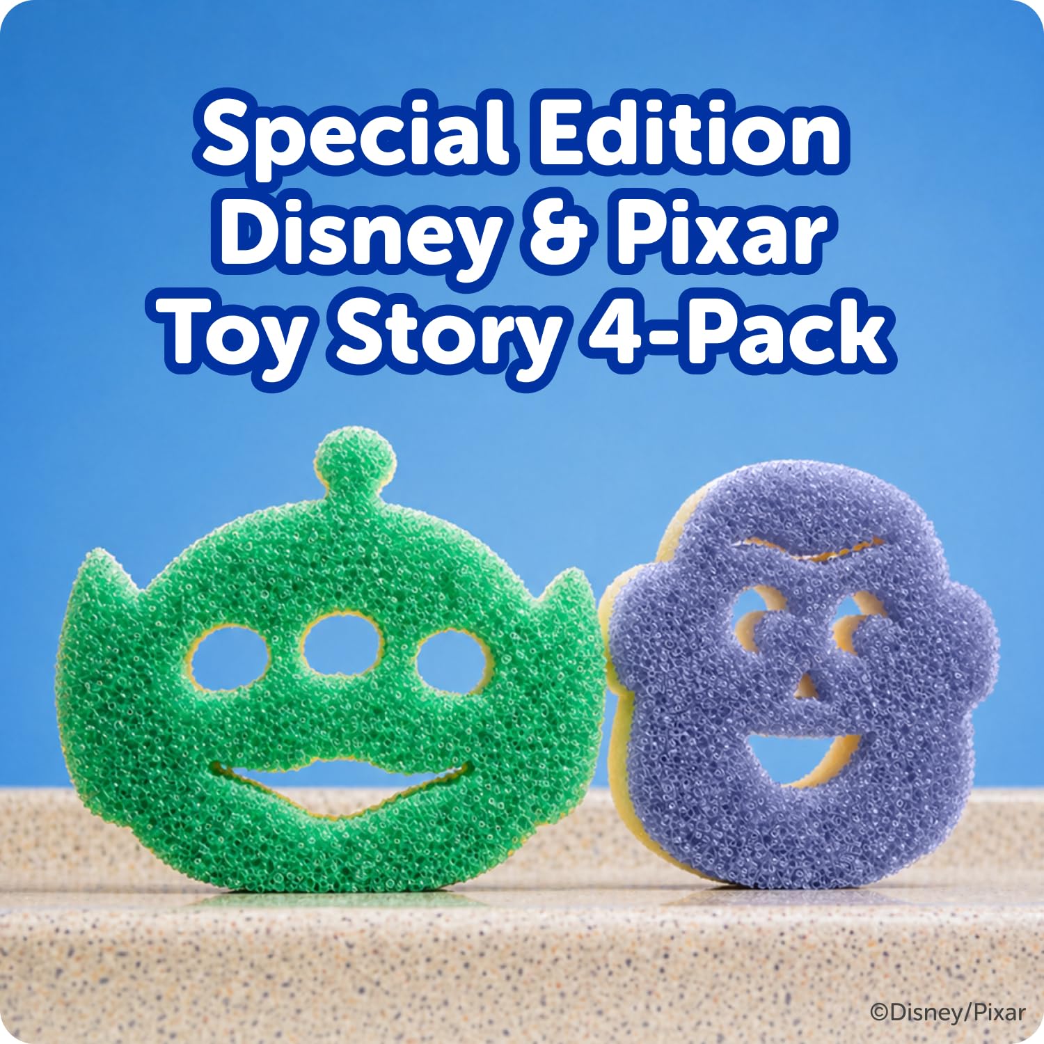 Scrub Daddy Scrub Mommy Toy Story Rocket Ship FlexTexture + ResoFoam Cleaning Sponges - Non-Scratch Sponges for Everyday Cleaning - Kitchen, Bathroom