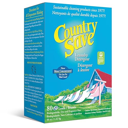 Country Save Laundry Detergent Powder Natural - HE Natural Powdered Laundry Detergent Clear & Free of Chemicals - Sensitive Washing Eco HE Laundry