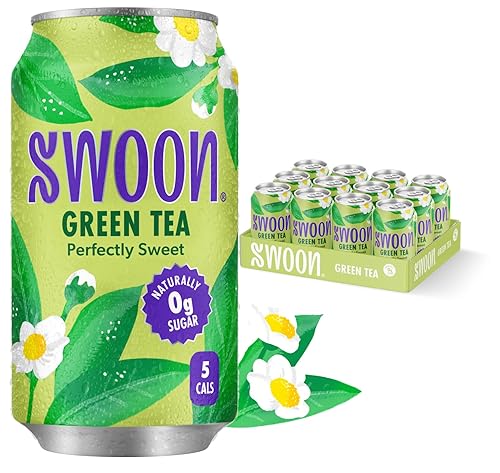 Swoon Perfectly Sweet Green Tea | Zero Sugar, Lightly Caffeinated & Refreshing | Keto, Paleo, Vegan, Non-GMO & Gluten-Free | Naturally Sweetened
