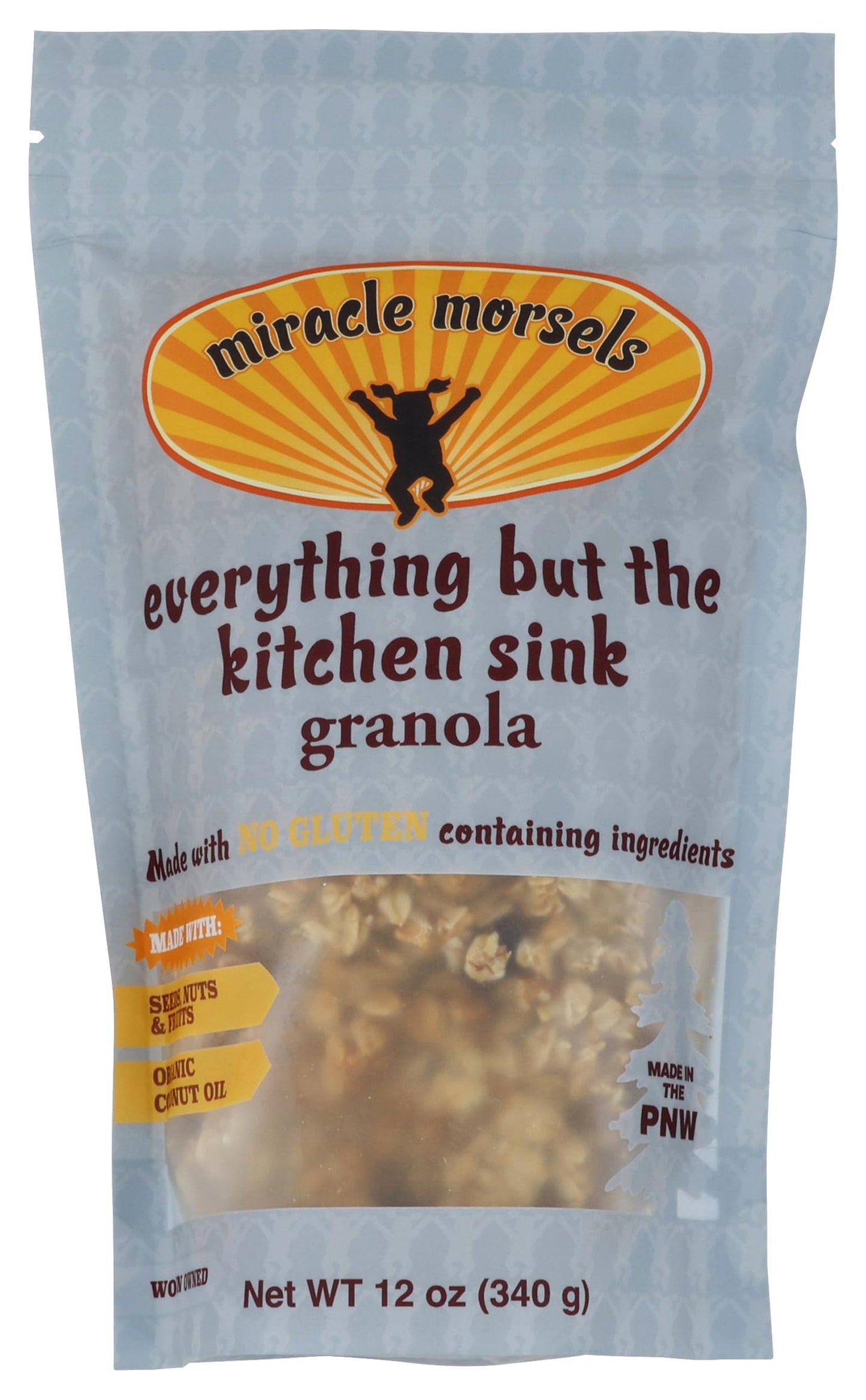 Miracle Morsels, Gluten Free Everything Granola, 12 Ounce