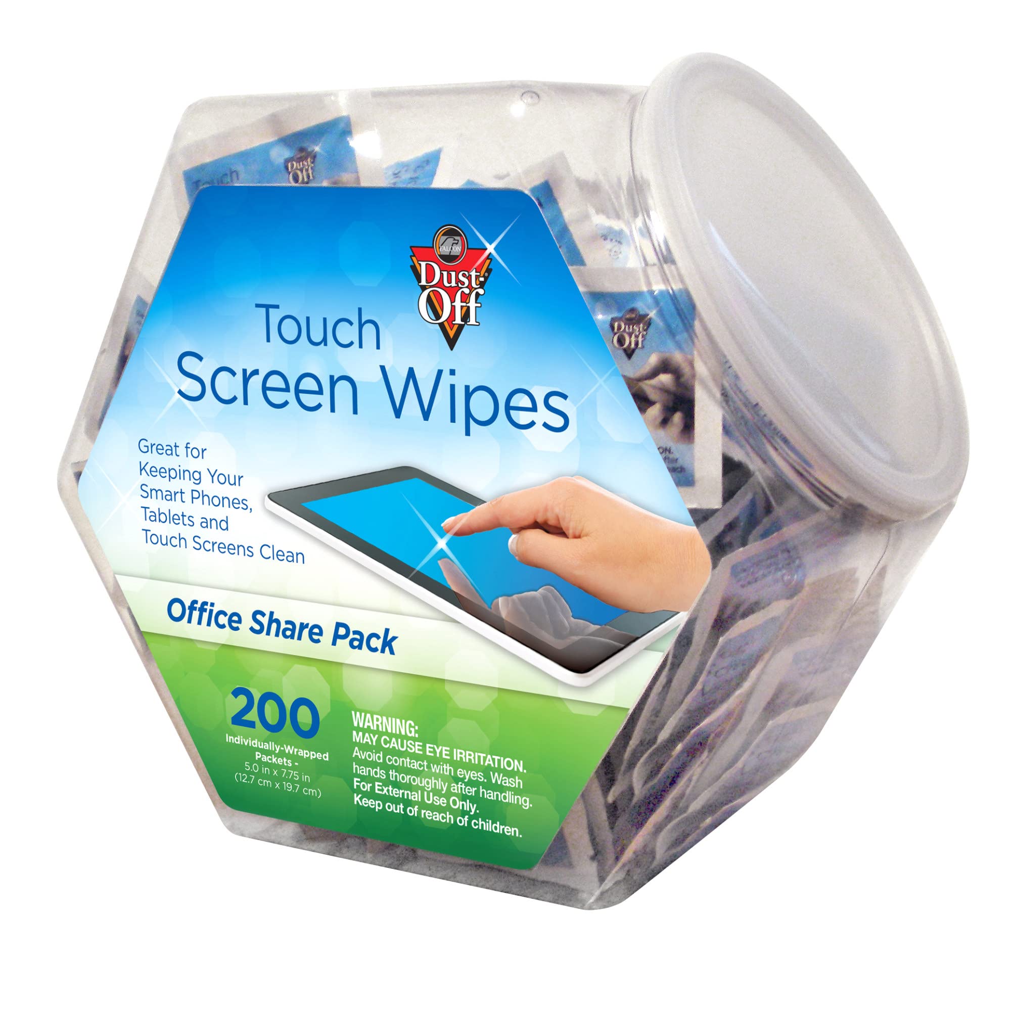 Falcon Touch Screen Wipes Office Share Pack (FALDMHJ)5.0 in x 6.0 in 200 Individual wrapped Packets