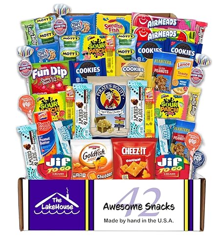 Snacks Variety Pack for Kids - 42 Count Snack Packs Variety Box - Camp Care Package Girl or Boy - Salty Sweet Snack Box - Snack Pack Candy Gift