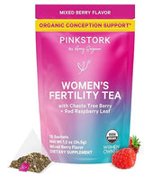 Pink Stork Organic Fertility Tea for Women, Mixed Berry, 15 Sachets