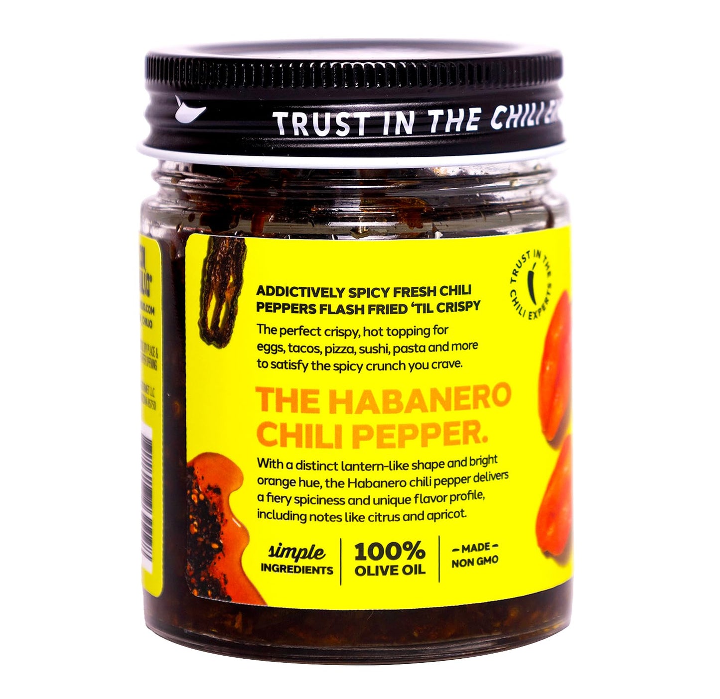 Don Chilio Hot Habanero Mexican Chile Crisp, 5 oz., 3 Pack - Crunchy Sliced Habanero Fried Chili Peppers in Hot Seasoned 100% Olive Oil