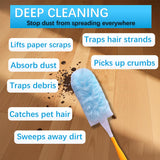 50 Count Duster Refills for Swiffer Dusters with 2 Handle, 360° Heavy Duty Duster for Swiffer Duster Refill,4X Microfibers Disposable Duster Refills