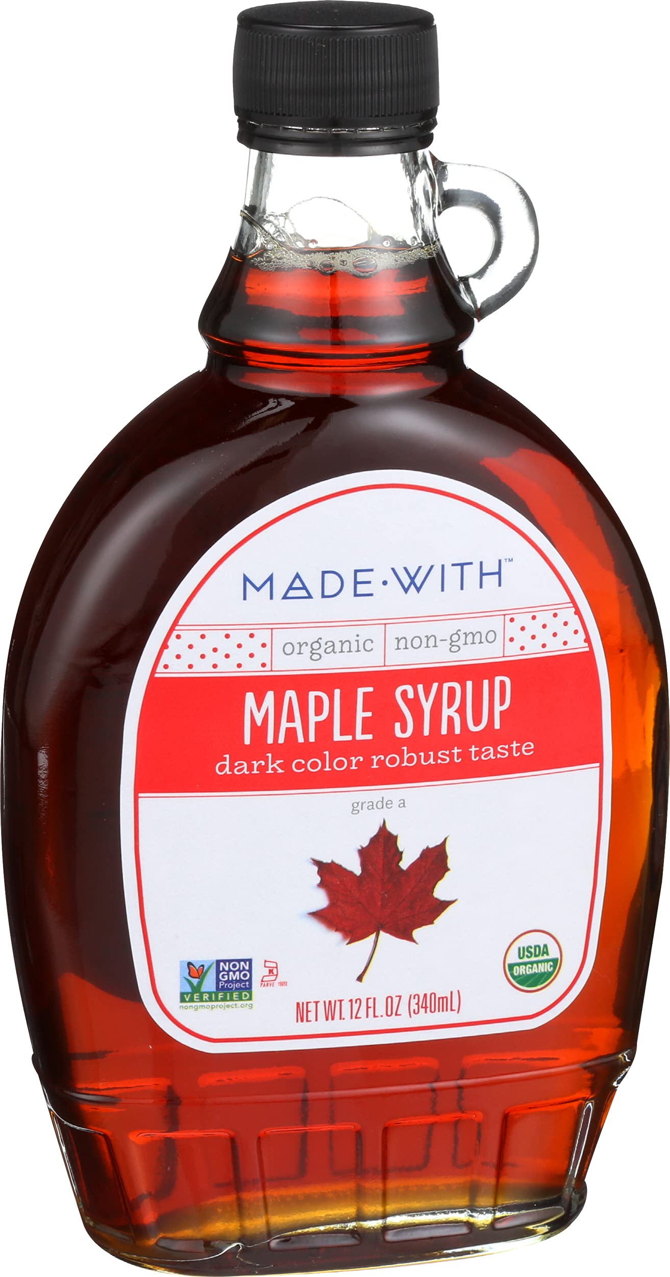 Made With Organic Syrup Maple Grade A Dark, 12 oz