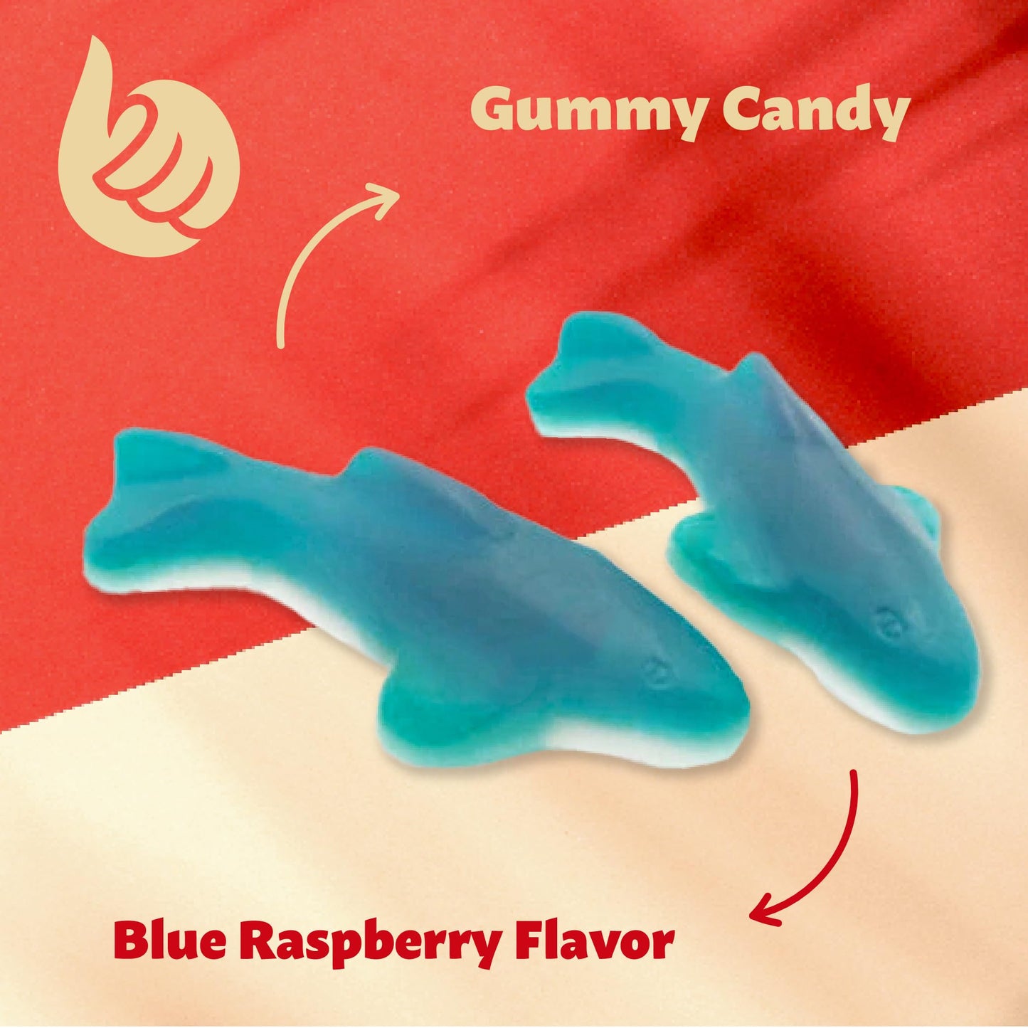 Blue Sharks Gummy Candy | 2-Pound Bag | Fruity Shark Candy for Snacking, Parties, Buffets, and Events | Fun Chewy Gummy Fish | Classic Blue Raspberry