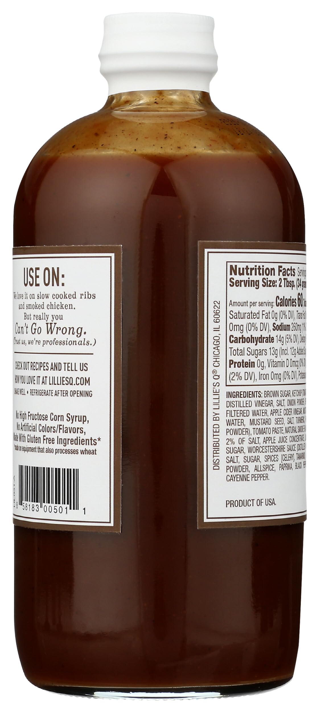 Lillie's Q - Smoky Barbeque Sauce, Gourmet BBQ Sauce, Sweet Brown Sugar BBQ Sauce, Mild Smoky Flavor, Premium Ingredients, Made with Gluten-Free