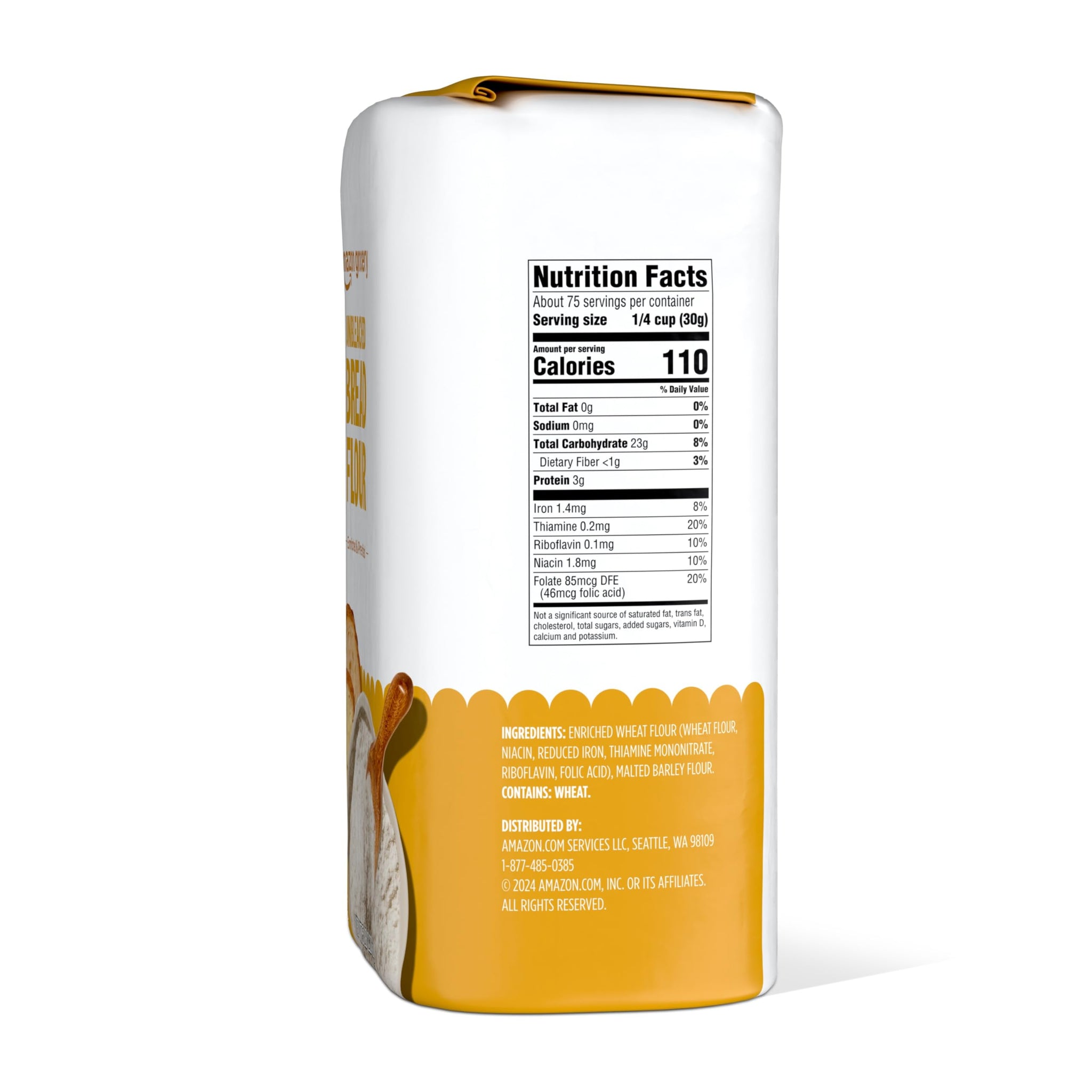 Amazon Grocery, Enriched Bread Flour, Unbleached, 5 Lb