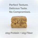 MANOU All Natural High Protein Bar, 20g Protein, 10g Prebiotic Fiber, No Added Sugar, Nothing Artificial (12 Count, Lemon Almond)