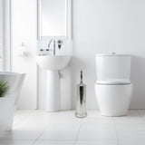 Indecor Home Metal Toilet Bowl Brush with Holder Premium Bathroom Cleaning Set Rustproof Hygienic Durable Elegant Finish