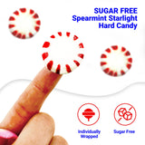 Sugar Free Peppermint Starlight Candy - 1 Pound Bulk Bag (Approx 90 Count) - Individually Wrapped - Valentines Day Peppermint Mints- Keto & Diabetic