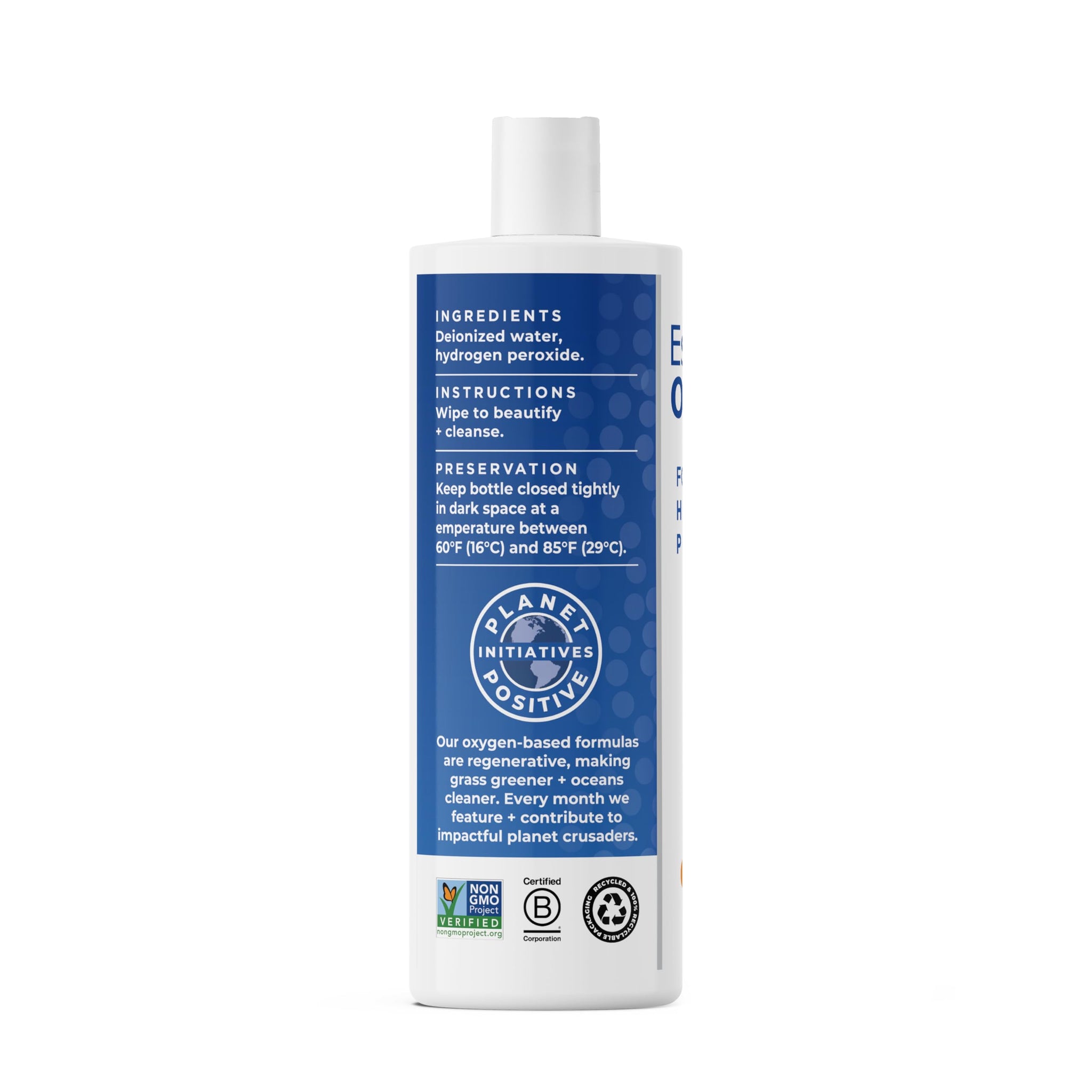 Essential Oxygen Food Grade Hydrogen Peroxide, Natural Cleaner, 3% USP, White, 16 Ounce