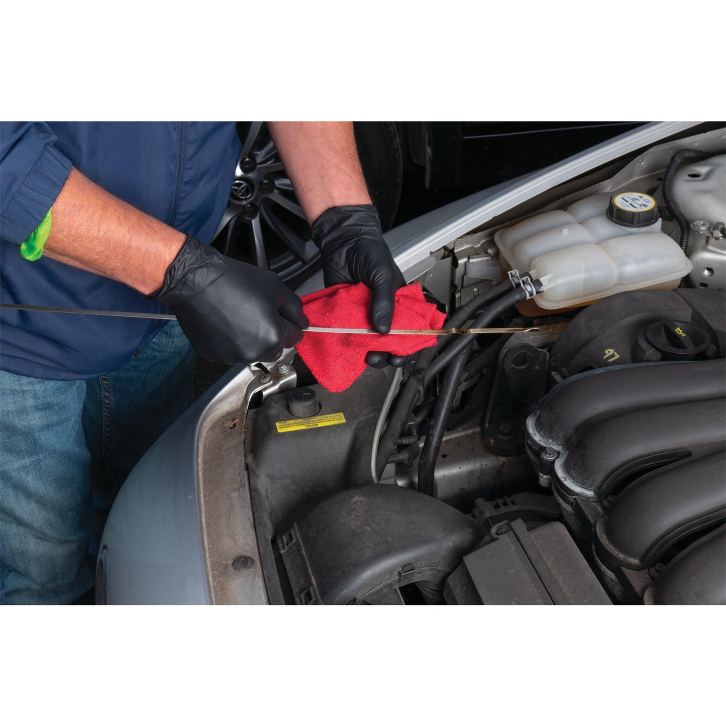 Performance Tool W89013 Black Nitrile Gloves | Disposable, Powder Free, latex rubber free, Textured Fingertips for Better Grip , X-Large | 100pc