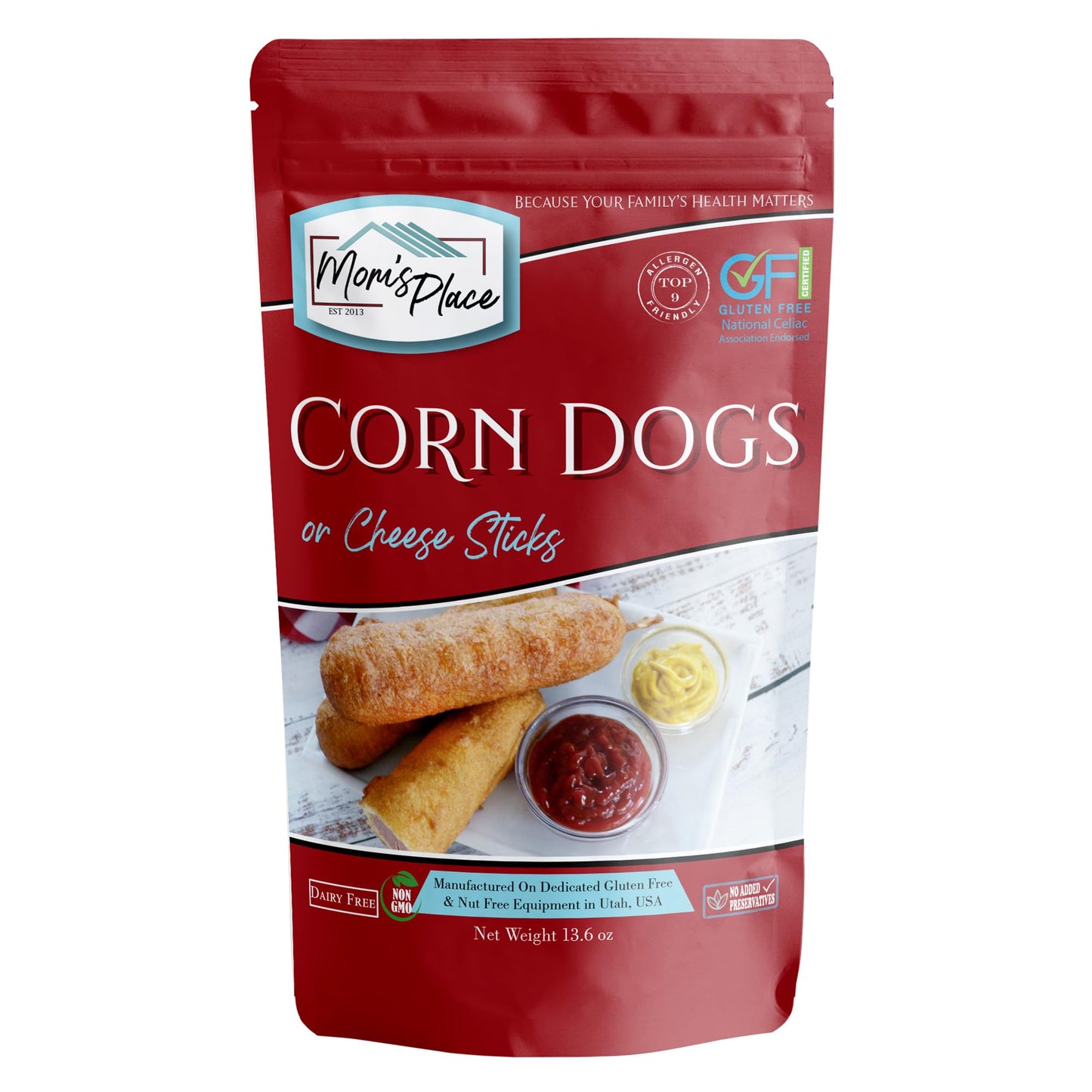 Mom's Place Gluten Free Corn Dog Mix - Dairy Free, Nut Free, Soy Free, Preservative Free