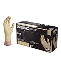 GLOVEWORKS HD Industrial Ivory Latex Gloves, Box of 100, 8 Mil, Size Large, Powder Free, Textured, Disposable, ILHD46100-BX ,Beige