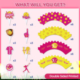 48Pcs Softball Cupcake Toppers and Wrappers - Party Supplies and Decorations for Girls, Kids, Teens - Sport Theme Birthday Cupcake Picks for Holiday