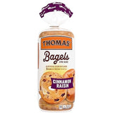 Thomas' Cinnamon Raisin Bagels, 6 count, (3.0 oz each), 8g Protein, Kosher Bagels, 18 oz Bag